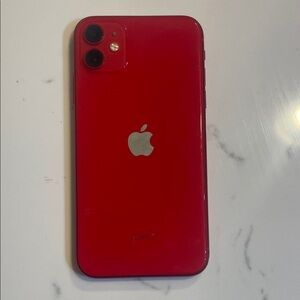 Apple Smartphone in Bold Red